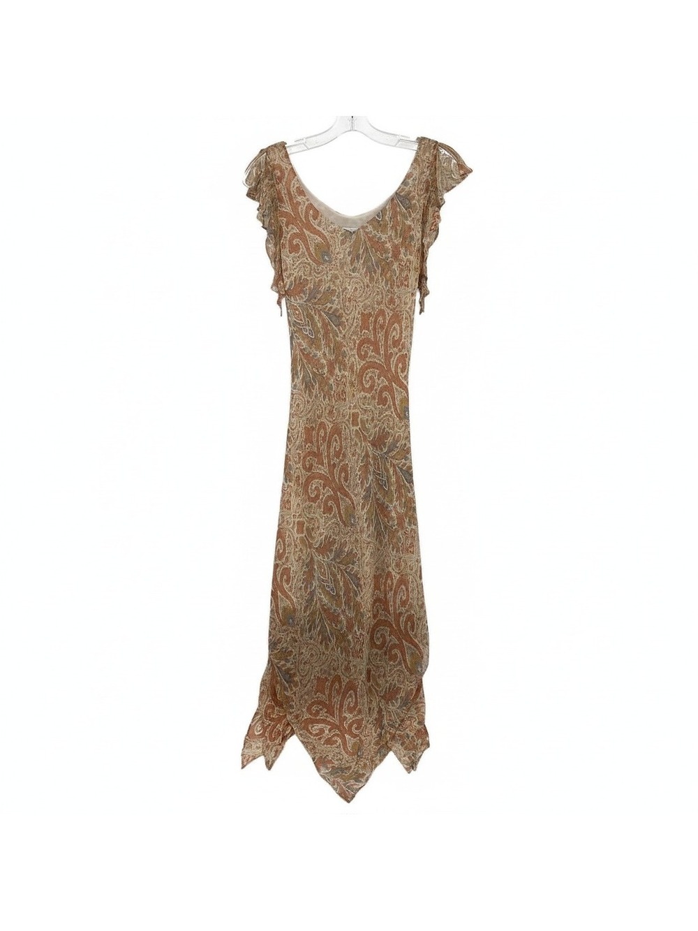 Lapis Orange Blue Silk Midi Dress | Women’s Size S - Picture 8 of 8
